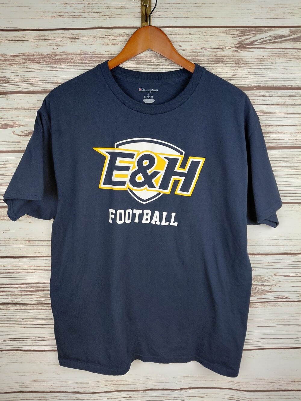 Champion Emory & Henry E&H University Wasps Football Size Large Tee T-Shirt